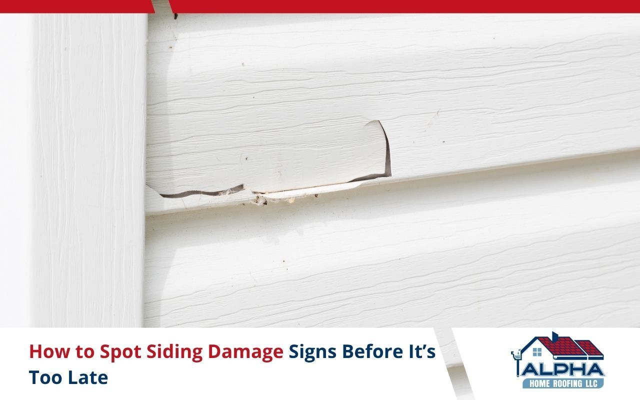 Close-up of cracked siding panels on a residential home