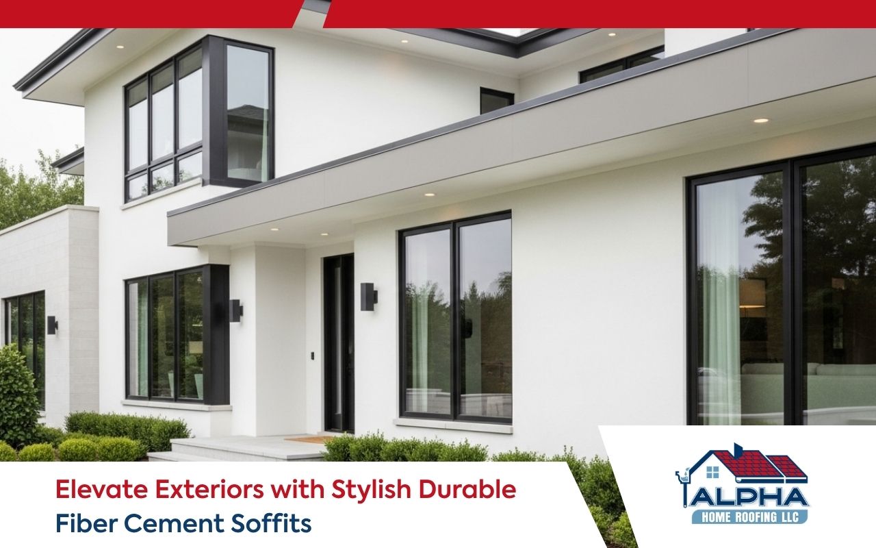 fiber cement soffits on a clean modern home exterior
