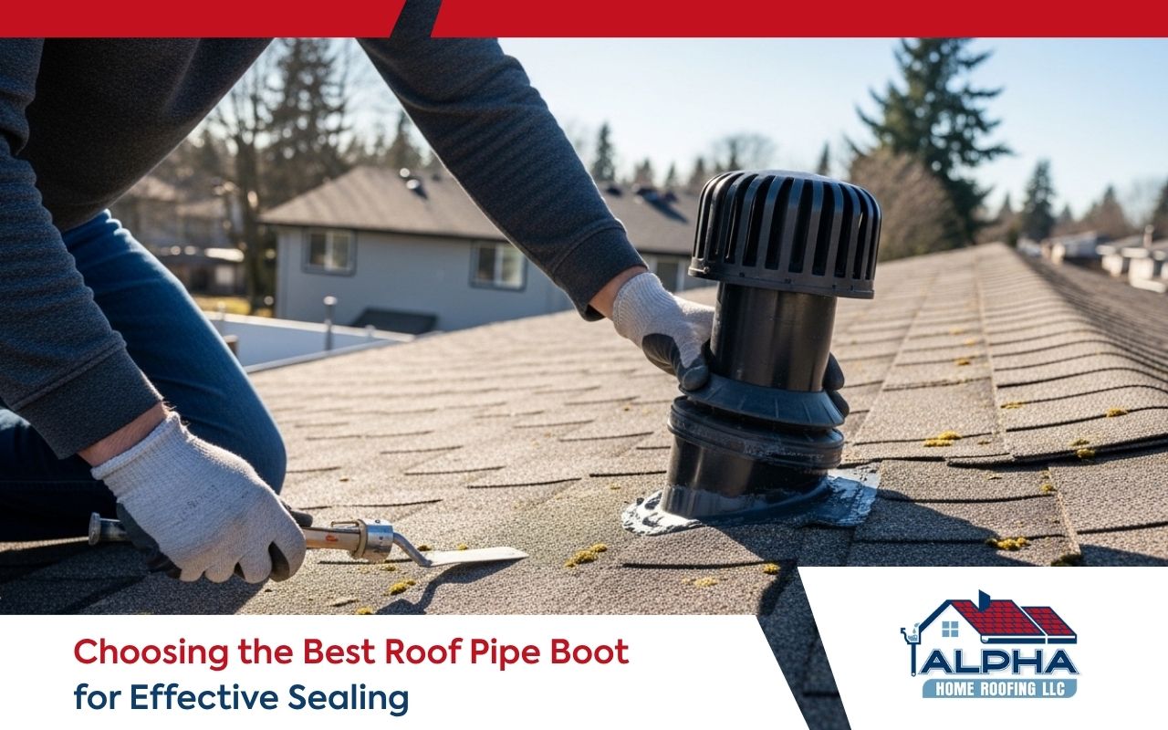 roof pipe boot inspection on a residential roof