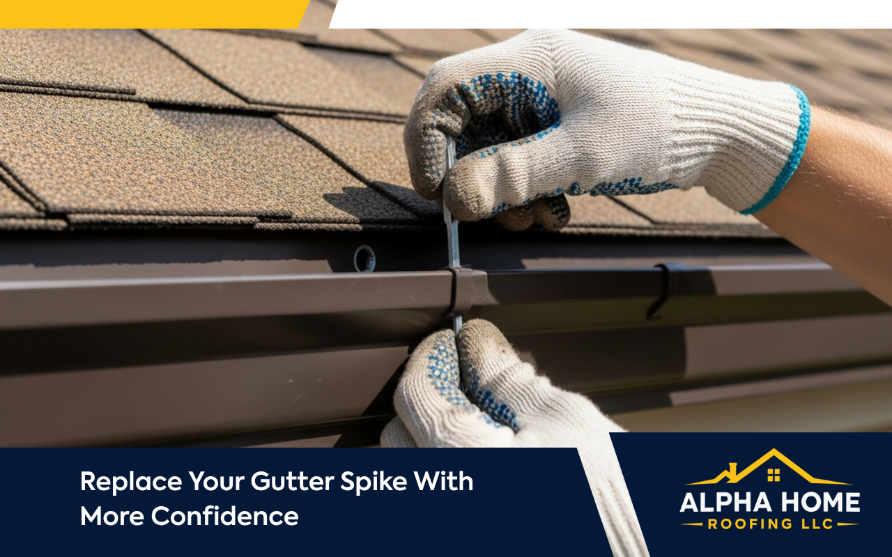 Gutter spike replacement guide for a secure home gutter system
