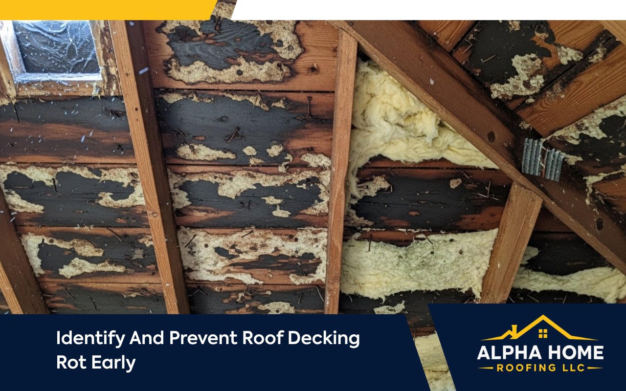 roof decking rot signs inside an attic