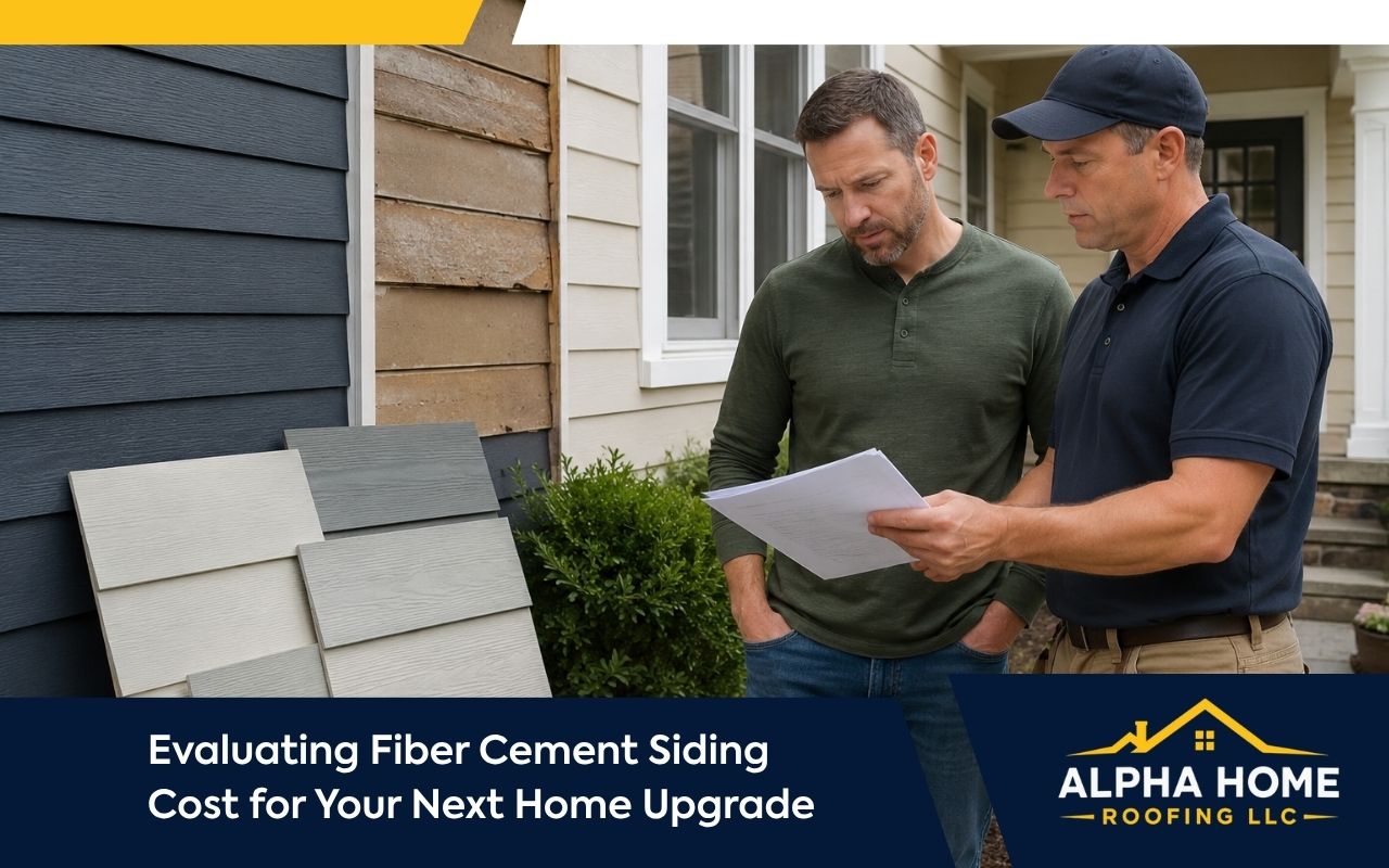 Home exterior showing fiber cement siding cost considerations for an upgrade