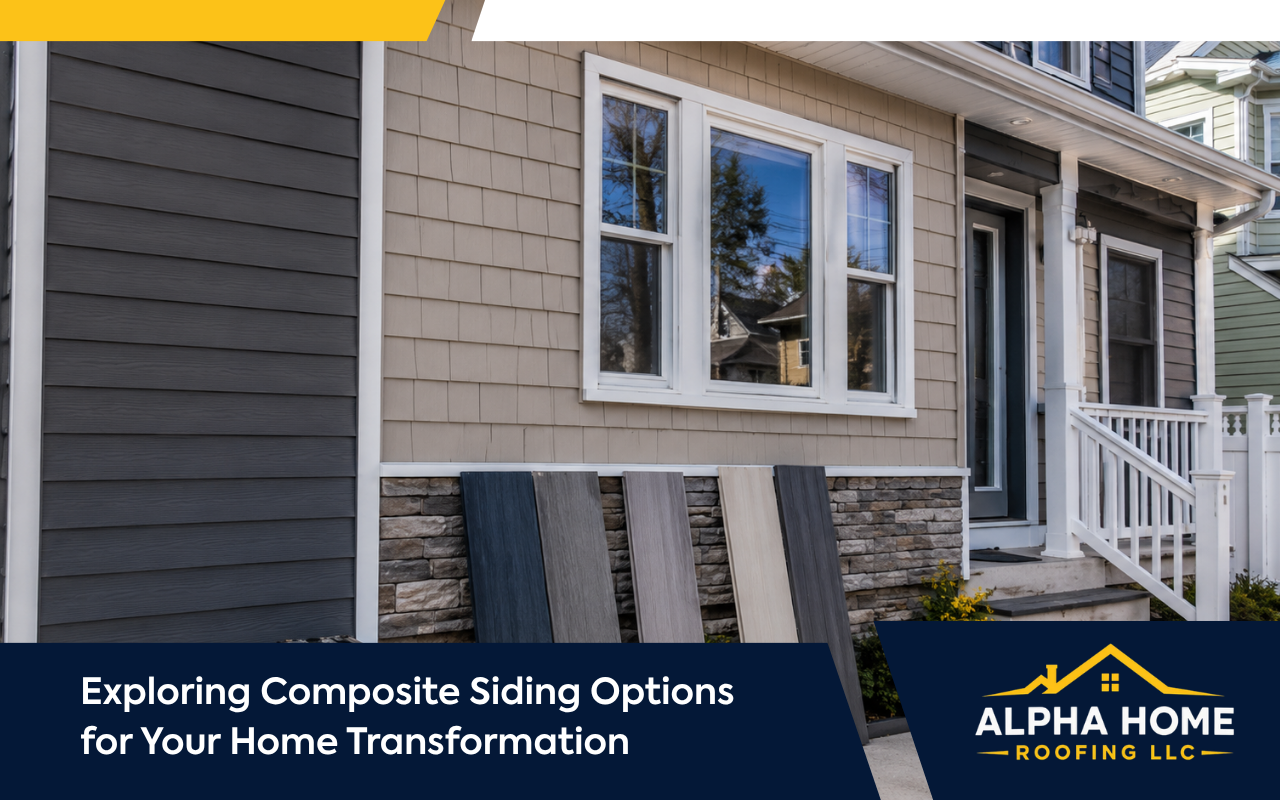 Composite siding options on a home exterior in Elizabeth, NJ