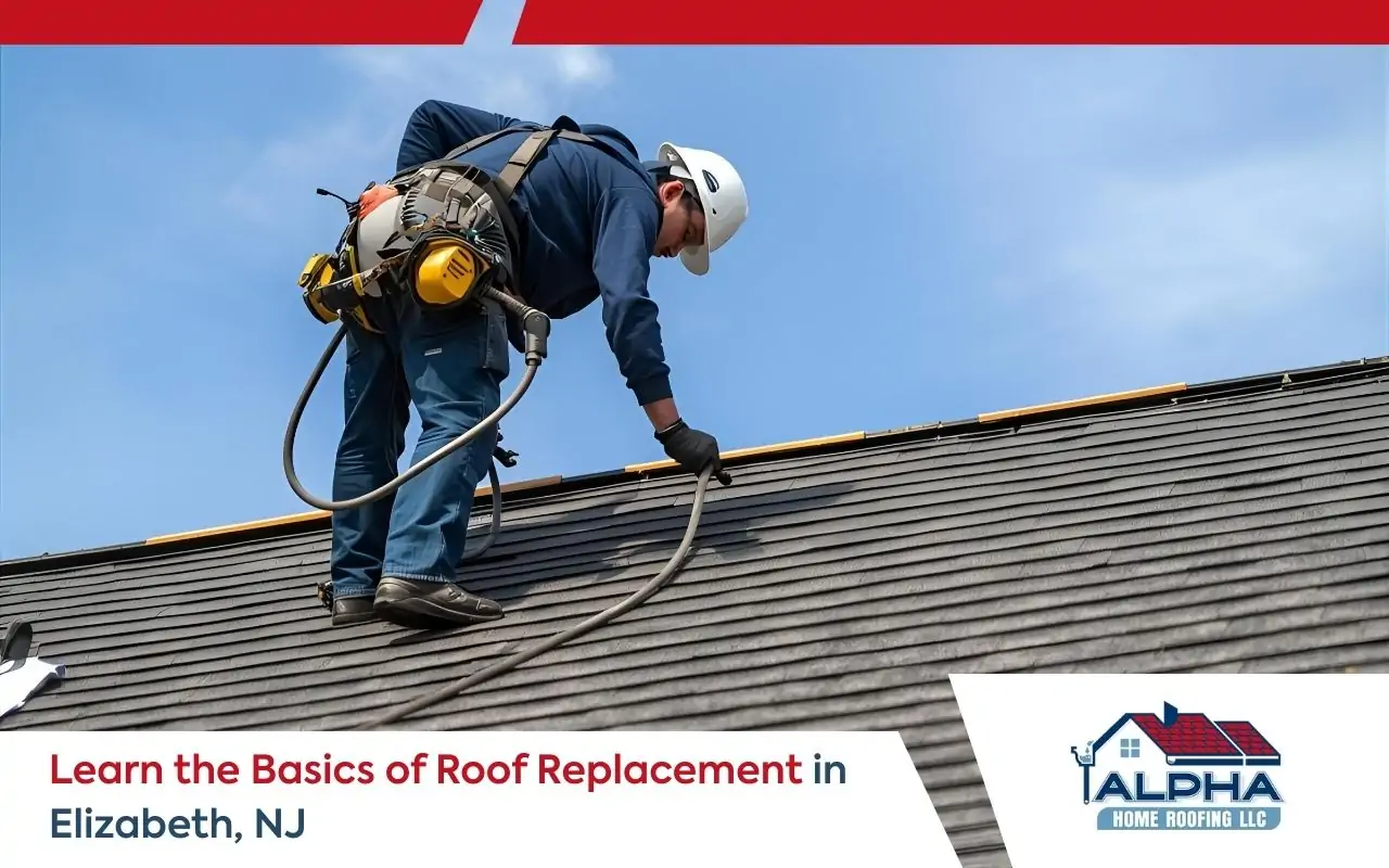 Roof Replacement in Elizabeth, NJ on a residential home with new asphalt shingles