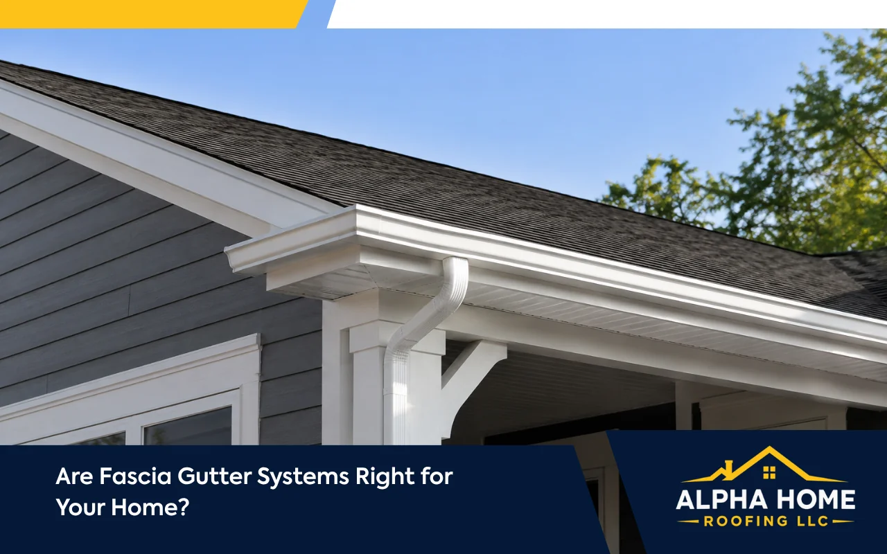 Fascia gutter systems creating a clean roofline on a home